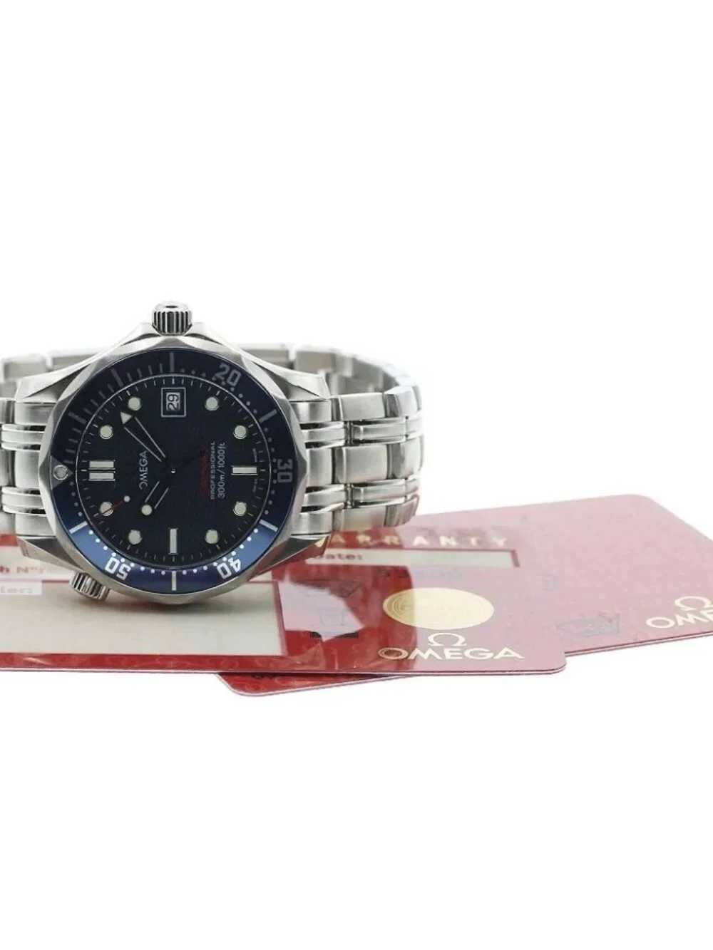 OMEGA Seamaster300 2223.80 Date Navy Dial Quartz Boy's Watch_973530